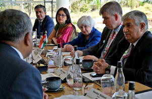 US Treasury Secretary Yellen during a discussion with Indian technology leaders near Bangalore.