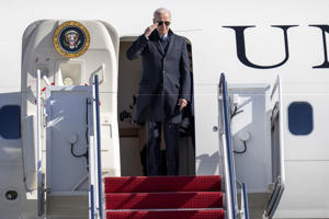 On Friday, President Biden greeted Air Force One at Joint Base Andrews, Maryland, en route to Philadelphia. (AP Photo/Jess Rapfogel)