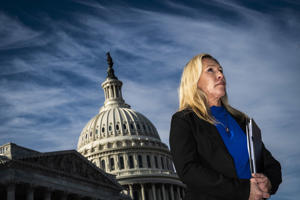 Congresswoman Marjorie Taylor Green (D-GA) on Capitol Hill earlier this month.