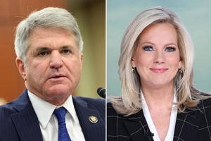 Shown above are Rep. Michael McCall, R-Texas, who chairs the House Foreign Affairs Committee, and Fox News anchor Shannon Brim, in a split picture. Brim clashed with McCall on Sunday over his support of former President Donald Trump's foreign policy.