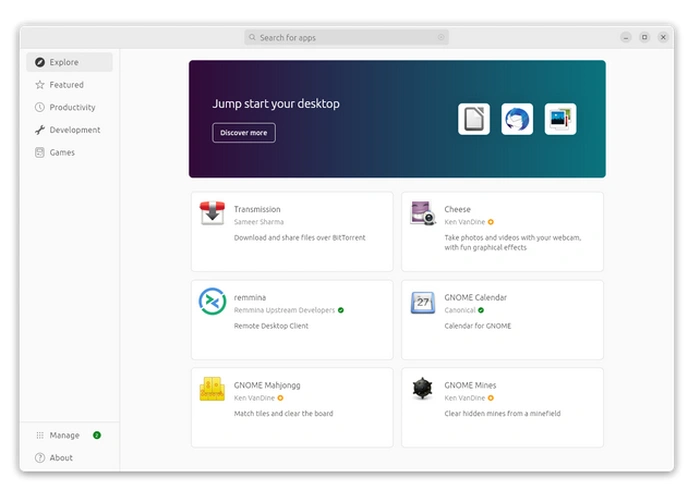Ubuntu 23 Mantic Minotaur upgraded app discovery