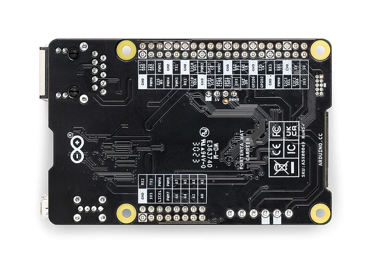 Arduino Portenta Hat Carrier board underneath