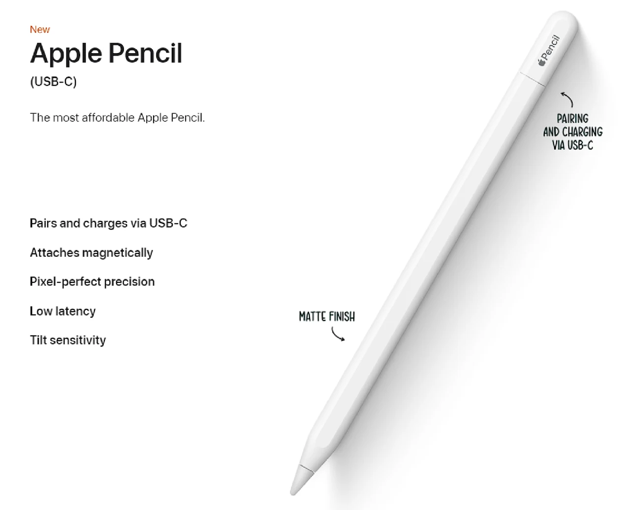 New Apple Pencil USB-C 2023 features