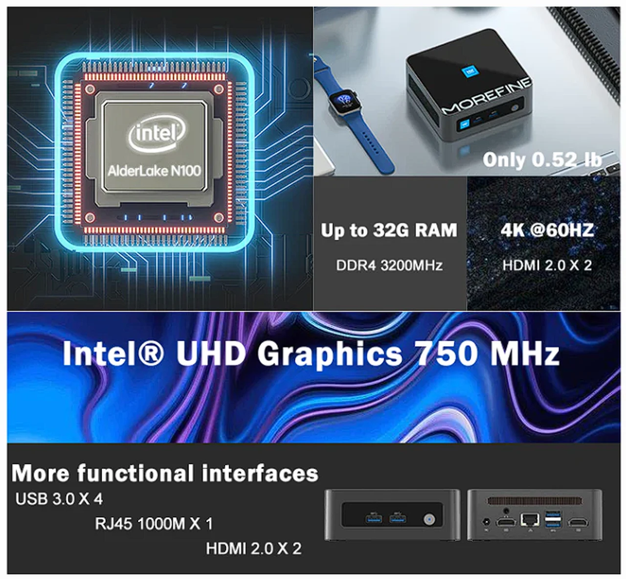 M9 Intel N100 and N200 mini PC specifications