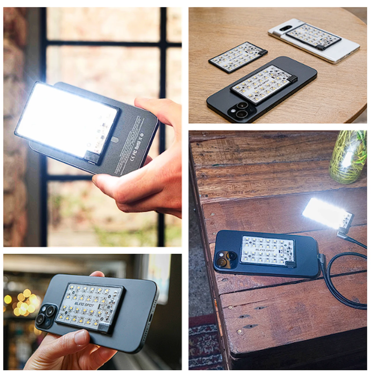 LumiCard phone light in use