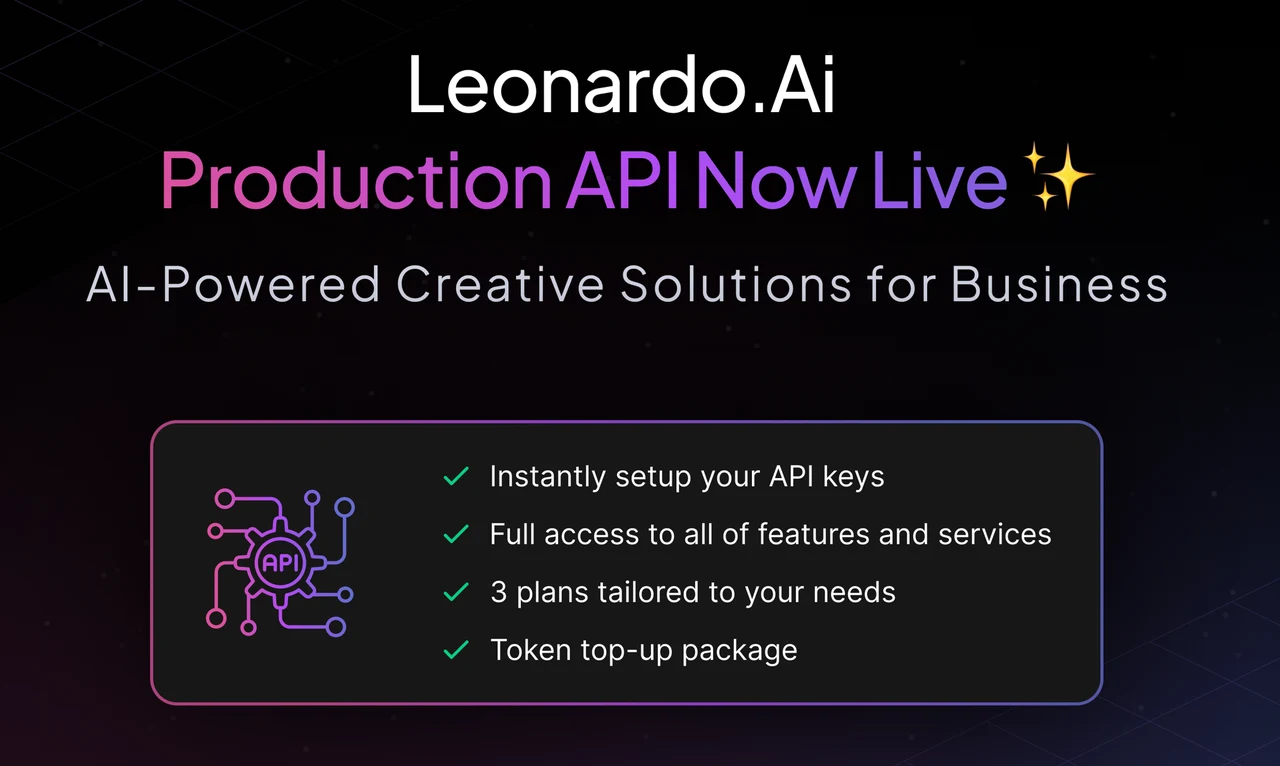 Leonardo AI production API now available for businesses 2023