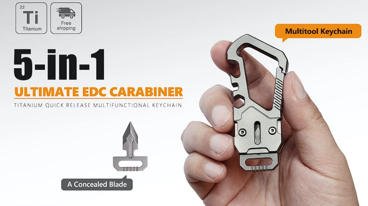 KeySnap titanium EDC multitool carabiner