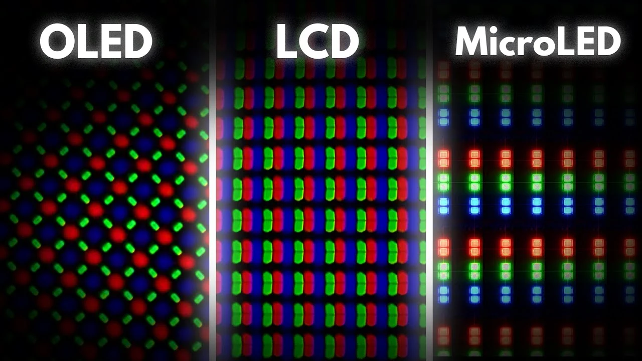 LED vs OLED vs MicroLED Display Technologies compared