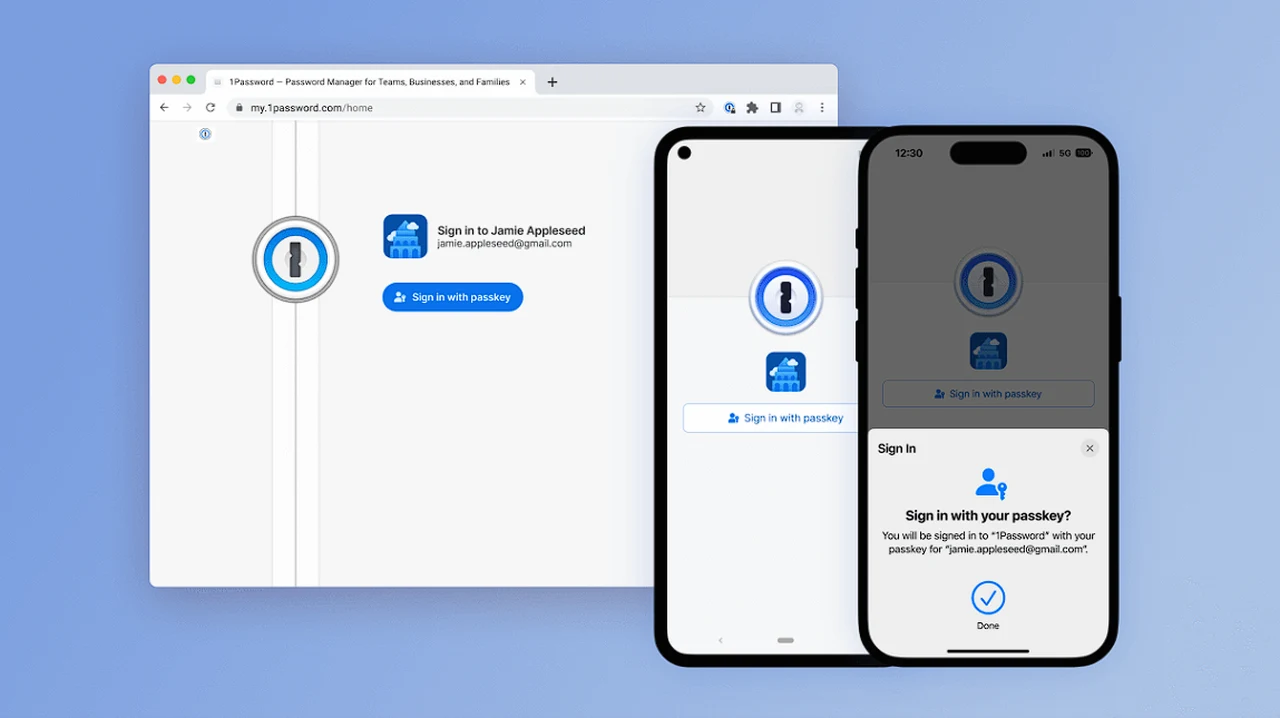 unlock your 1Password account using a passkey