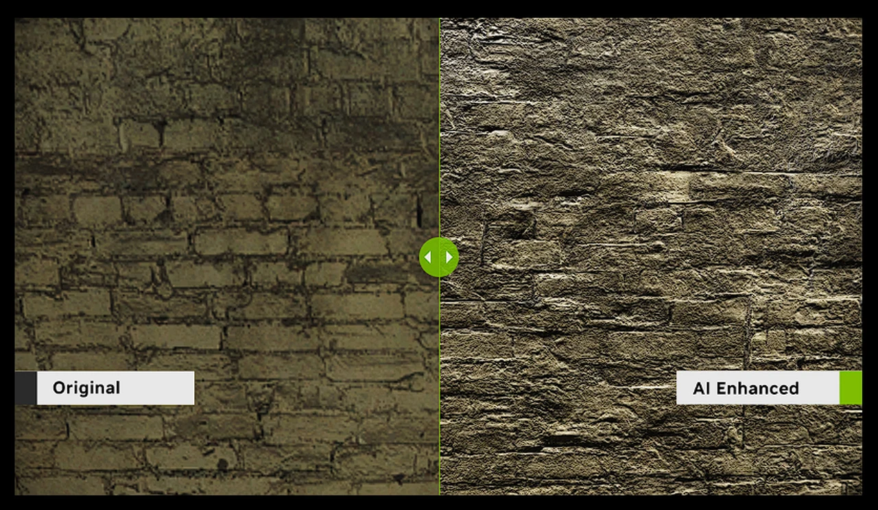 NVIDIA RTX Remix enhance textures before and after