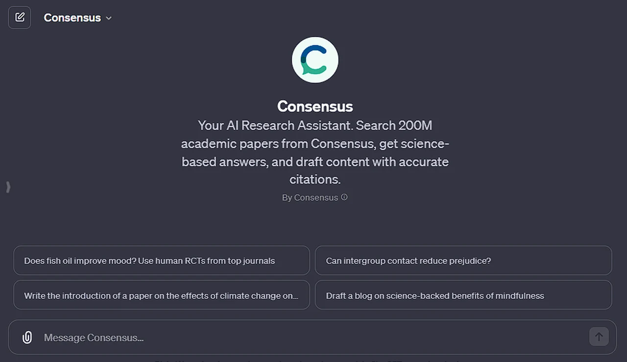 How to use the Consensus ChatGPT scientific search engine custom GPT