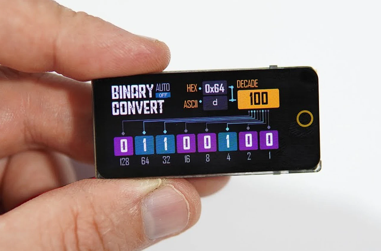 T-Display AMOLED Touch ESP32 board binary converter project