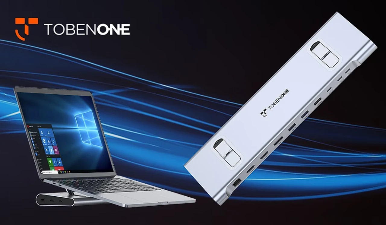 TobenONE laptop stand and USB-C docking station