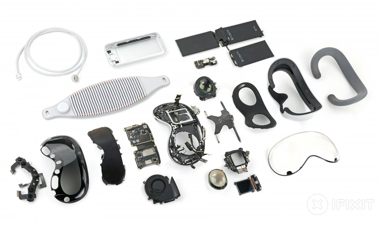 Apple Vision Pro headset taken apart