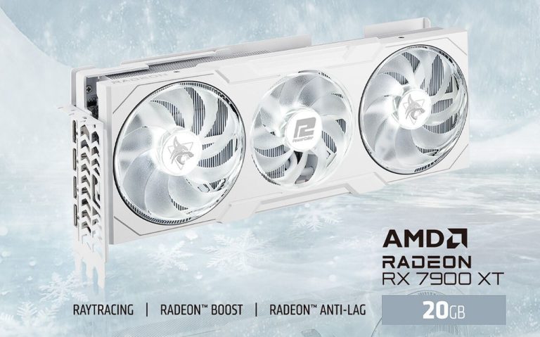 White Radeon RX 7900 XT Hellhound graphics card