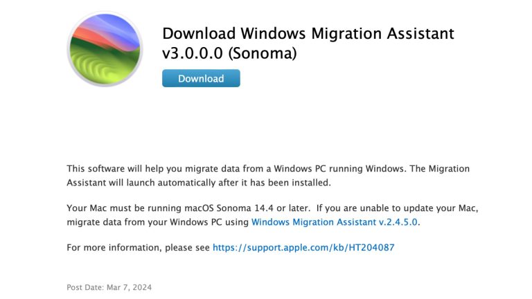 Windows Migration Assistant Upgraded for macOS Sonoma 14.4